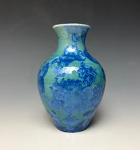 Load image into Gallery viewer, Light Teal Blue Crystalline Glazed Mini Vase 3