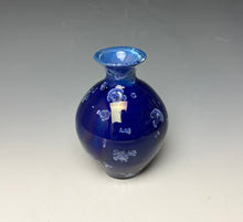 Load image into Gallery viewer, Winter Sky Blue Crystalline Glazed Mini Vase