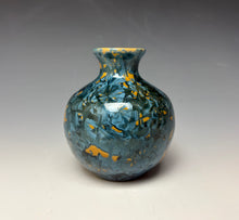 Load image into Gallery viewer, Blue and Orange Crystalline Mini Vase