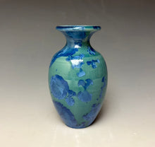 Load image into Gallery viewer, Teal Blue Crystalline Glazed Mini Vase