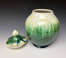 Load image into Gallery viewer, Ivory and Emerald Crystalline Jar