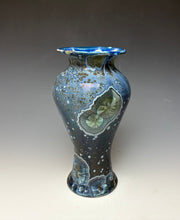 Load image into Gallery viewer, Cobalt Galaxy Crystalline Glazed Vase 7