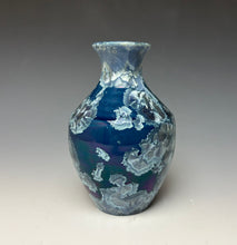 Load image into Gallery viewer, Crystalline Glazed Mini Vase in Atlantic Storm Blue