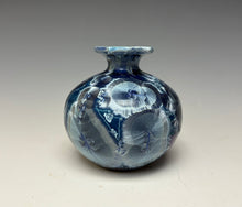 Load image into Gallery viewer, Crystalline Glazed Mini Vase in Atlantic Storm Blue 3