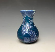 Load image into Gallery viewer, Crystalline Glazed Mini Vase in Atlantic Storm Blue 2