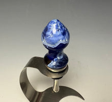 Load image into Gallery viewer, Crystalline Glazed Bottle Stopper- Winter Sky Blue #1