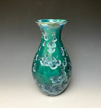 Load image into Gallery viewer, Aqua Crystalline Glazed Vase