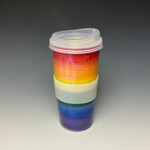 Load image into Gallery viewer, Rainbow Travel Mug - Red Rim