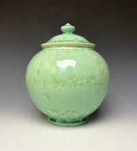 Load image into Gallery viewer, Mint Green Crystalline Glazed Jar