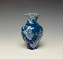 Load image into Gallery viewer, Crystalline Glazed Mini Vase in Atlantic Storm Blue 2