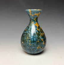 Load image into Gallery viewer, Blue and Orange Crystalline Mini Vase 2