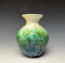 Load image into Gallery viewer, Crystalline Mini Vase in Ivory, Green and Blue 2