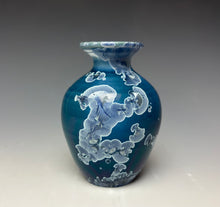 Load image into Gallery viewer, Crystalline Glazed Mini Vase in Atlantic Storm Blue