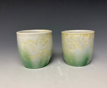 Load image into Gallery viewer, Ivory and Light Green Crystalline Sake Cup