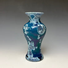 Load image into Gallery viewer, Crystalline Glazed Mini Vase in Atlantic Storm Blue 6