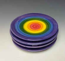 Load image into Gallery viewer, Rainbow Sandwich Plate- Purple Rim