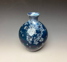 Load image into Gallery viewer, Crystalline Glazed Vase in Atlantic Storm Blue #2