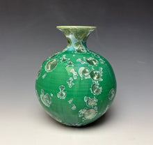 Load image into Gallery viewer, Emerald Green Crystalline Glazed Vase #2