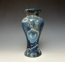Load image into Gallery viewer, Cobalt Galaxy Crystalline Glazed Vase