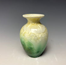 Load image into Gallery viewer, Crystalline Mini Vase in Ivory and Green 2