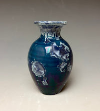 Load image into Gallery viewer, Crystalline Glazed Mini Vase in Atlantic Storm Blue