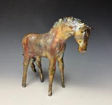 Load image into Gallery viewer, Copper Satin Raku Horse 878