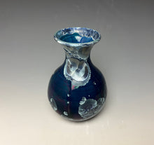 Load image into Gallery viewer, Crystalline Glazed Mini Vase in Atlantic Storm Blue 4