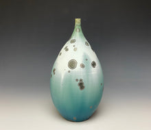 Load image into Gallery viewer, Wintergreen Crystalline Glazed Teardrop Vase