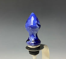 Load image into Gallery viewer, Crystalline Glazed Bottle Stopper- Winter Sky Blue #1