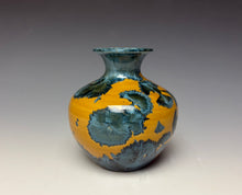Load image into Gallery viewer, Blue and Orange Crystalline Mini Vase