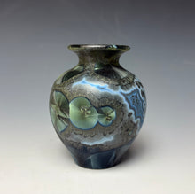 Load image into Gallery viewer, Cobalt Galaxy Crystalline Glazed Mini Vase