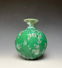 Load image into Gallery viewer, Emerald Green Crystalline Glazed Vase #2