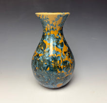 Load image into Gallery viewer, Blue and Orange Crystalline Glazed Vase 3
