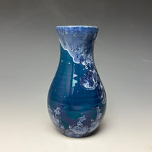 Load image into Gallery viewer, Crystalline Glazed Mini Vase in Atlantic Storm Blue 4