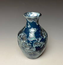 Load image into Gallery viewer, Crystalline Glazed Mini Vase in Atlantic Storm Blue