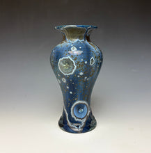 Load image into Gallery viewer, Cobalt Galaxy Crystalline Glazed Vase 2