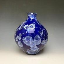 Load image into Gallery viewer, Winter Sky Blue Crystalline Glazed Vase 3