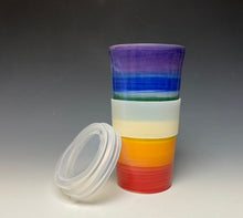 Load image into Gallery viewer, Rainbow Travel Mug - Purple Rim