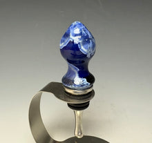 Load image into Gallery viewer, Crystalline Glazed Bottle Stopper- Winter Sky Blue #1