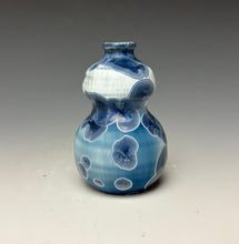 Load image into Gallery viewer, Crystalline Glazed Mini Vase in Atlantic Storm Blue
