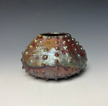 Load image into Gallery viewer, Rainbow Copper Raku Urchin AirPlant Vase #4