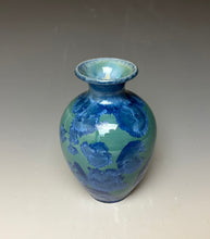 Load image into Gallery viewer, Teal Blue Crystalline Glazed Mini Vase 4