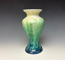 Load image into Gallery viewer, Crystalline Vase in Ivory, Green and Blue