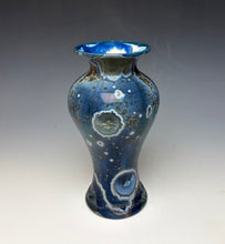 Load image into Gallery viewer, Cobalt Galaxy Crystalline Glazed Vase 2