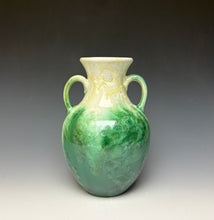 Load image into Gallery viewer, Ivoy and Emerald Crystalline Glazed Amphora
