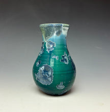 Load image into Gallery viewer, Aqua Crystalline Glazed Mini Vase