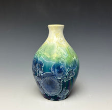 Load image into Gallery viewer, Crystalline Mini Vase in Ivory, Green and Blue