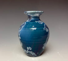 Load image into Gallery viewer, Crystalline Glazed Mini Vase in Atlantic Storm Blue