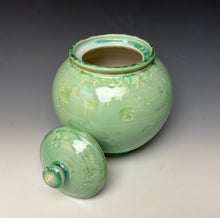 Load image into Gallery viewer, Mint Green Crystalline Glazed Jar