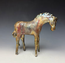 Load image into Gallery viewer, Copper Satin Raku Horse 878